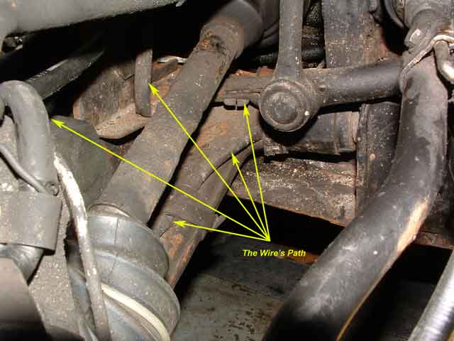 Overview of the original brake wire route.