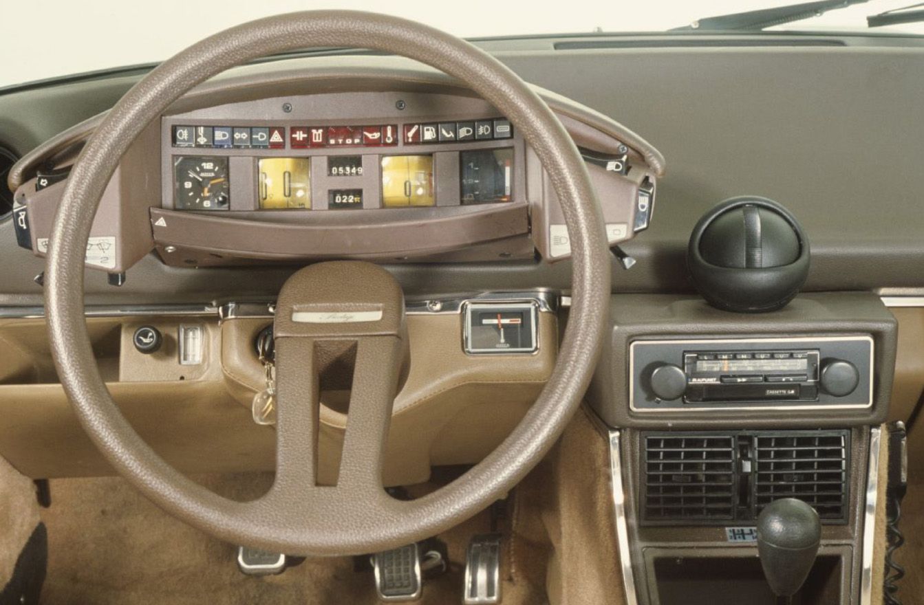 The CX instrument pod. The cruise control switch, not available on this early model, 
			is positioned on the left side
